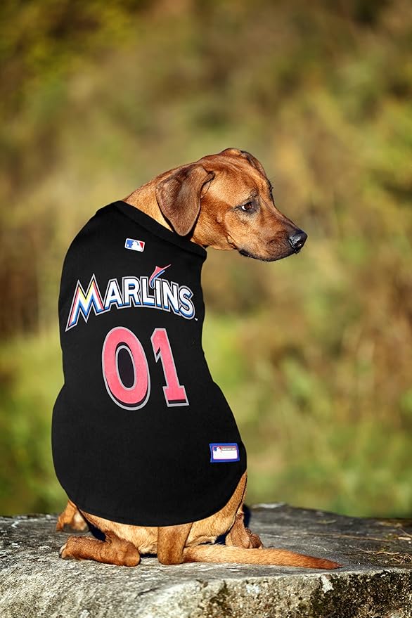 Official MLB Miami Marlins Pet Jersey for Dogs & Cats, Size X-Large - Stylish Baseball Jersey for Your Furry Fan- Show Off Team Spirit with The Perfect Fan Apparel Gear for Pet, Dog & Cat