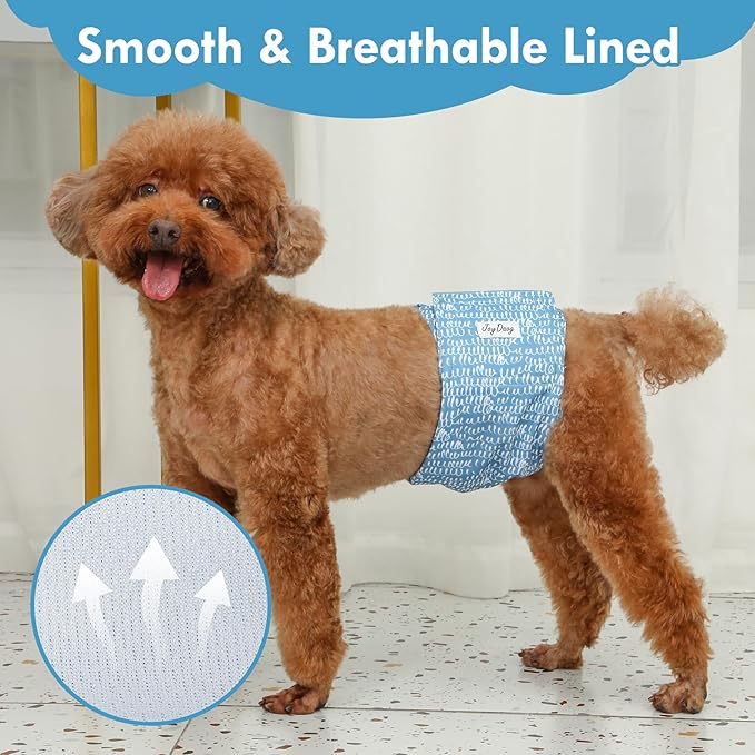 Reusable Dog Belly Bands for Male Dogs Diapers,5 Pack Premium Washable Dog Diapers Male Puppy Nappies Wrap,M