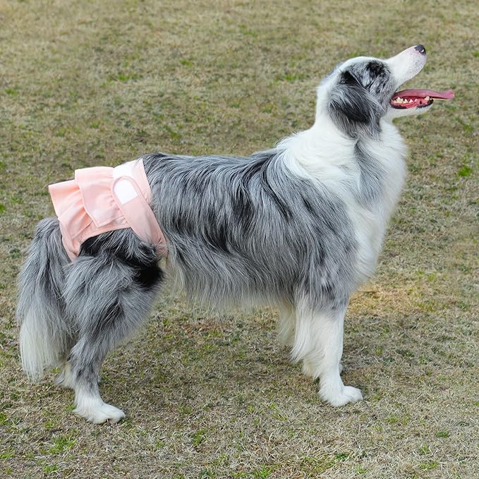 Reusable Dog Diapers Female 3 Pack Washable Highly Absorbent Doggie Diapers, Flexible Doggy Diapers Female, Leak-Proof Puppy Diapers for Dog Period Heat Incontinence Potty Training, XS