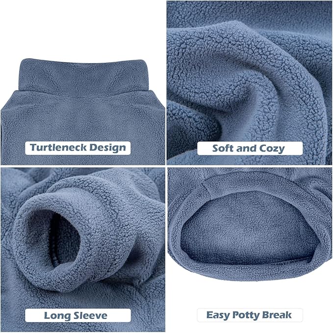 Dog Sweater, 3 Pack Dog Sweaters for Small Dogs Girl Boy, Ultra Soft Warm Puppy Clothes Dog Coat for Winter (Gray+Azure+Navy, XX-Small)