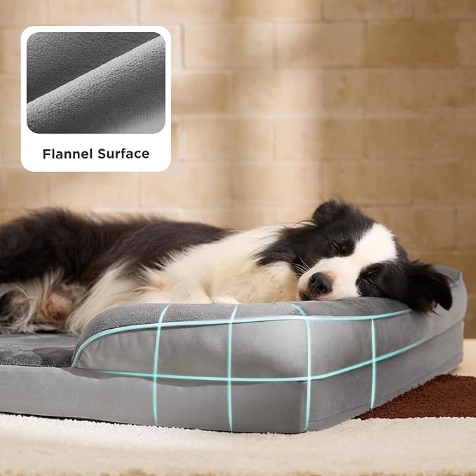 Bedsure XL Orthopedic Dog Bed for Extra Large Dogs - Washable XLarge Dog Cat Bed Waterproof, Comfort Dogs Couch Sofa with Washable Removable Cover, Pet Bed with Nonskid Bottom, Grey, 42"
