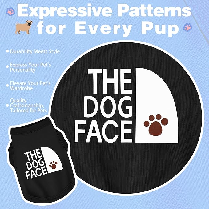 Personality Canine Attire: Soft, Lightweight Cotton Dog Clothes with 'The Dog Face' Print. Small and Medium Breeds, Perfect for Everyday Wear, Comfortable and Breathable Dog Shirt Purple 3XL