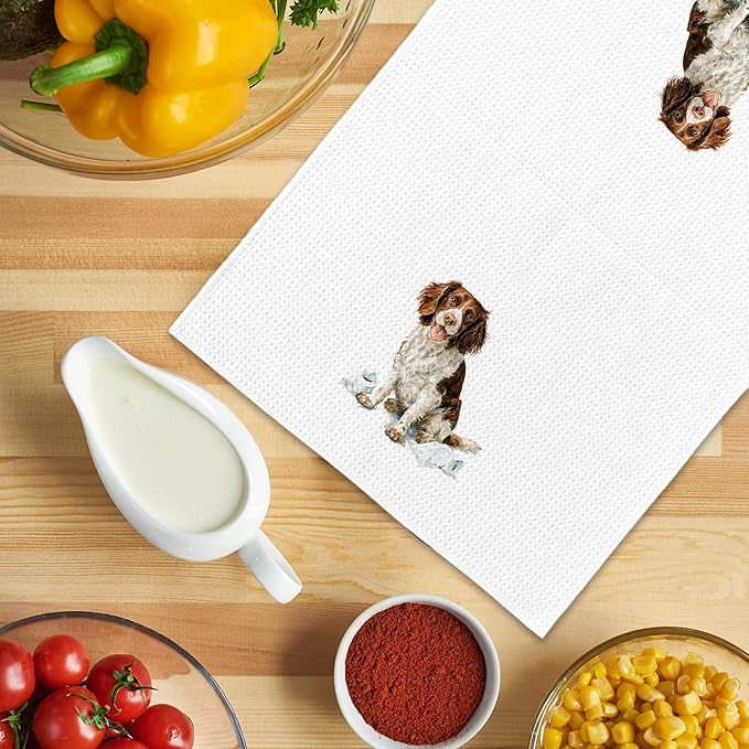 Funny Springer Spaniel Gifts Bathroom Hand Towels, Dog Bathroom Decor, Gifts for Springer Spaniel Lovers Dish Tea Towels, Kids Bath Room Washroom Toilet Decorative Hand Towel 16x24 Inch