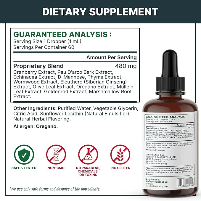 MaxBuddy Natural Intestinal Defense Herbal Cleanser for Cats and Dogs – Helps Remove Parasites & Toxins - Broad Spectrum Support for Gut Wellness & Digestive Issues Supplement Drops for Pets