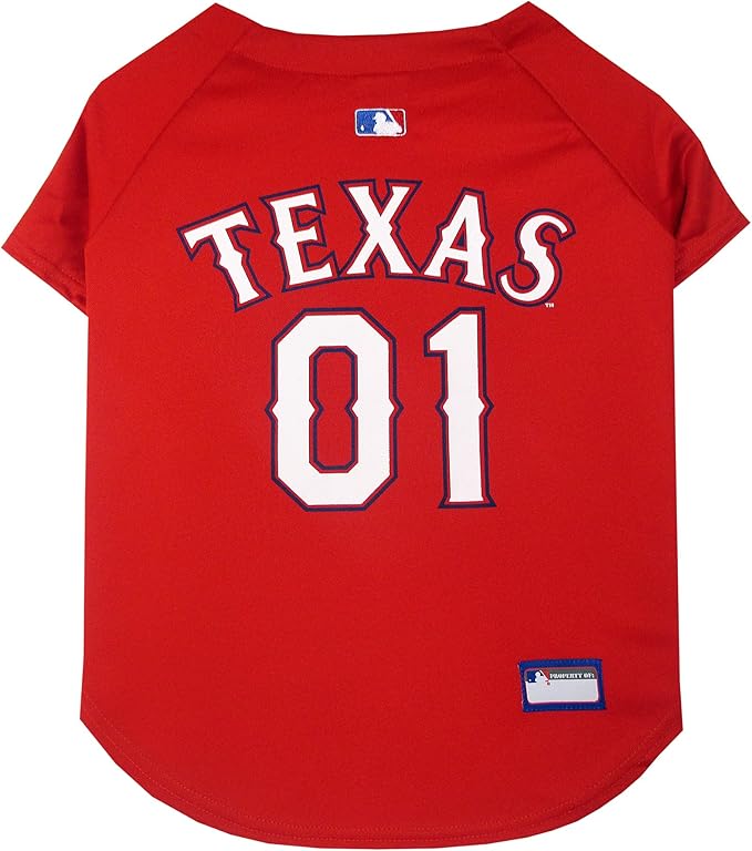 Official MLB Texas Rangers Pet Jersey for Dogs & Cats, Size Large - Stylish Baseball Jersey for Your Furry Fan- Show Off Team Spirit with The Perfect Fan Apparel Gear for Pet, Dog & Cat