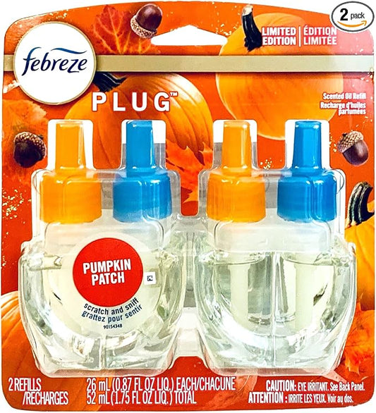 Febreze Plug Air Freshener Refills, Limited Edition Fresh-Harvest Pumpkin Scent, (2 Count, 1.75 Oz)