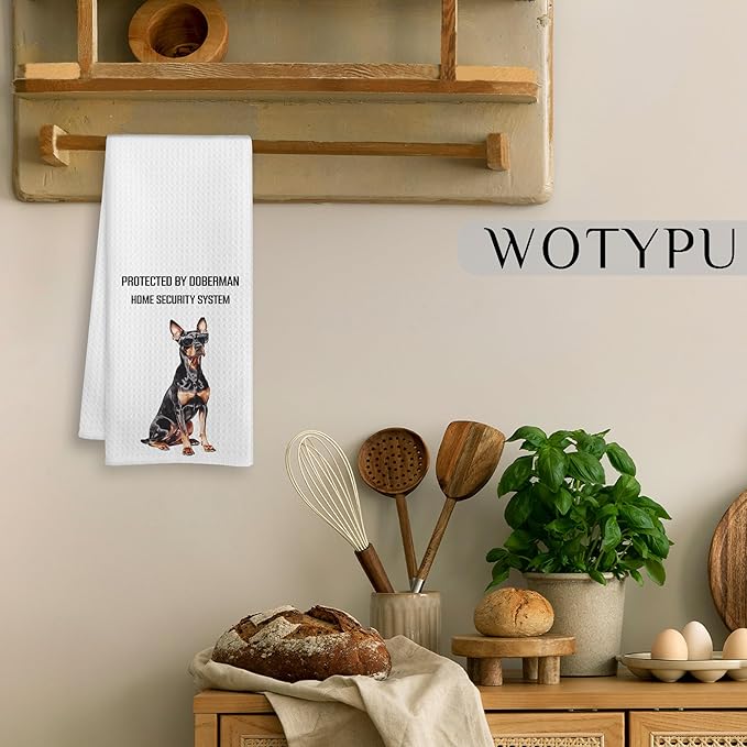 Funny Doberman Gifts Kitchen Towels, Doberman Gifts for Women Dish Tea Towel for Kitchen Decor, Dobermans Gifts Hand Towels for Bathroom Decor, 16X24 Inch