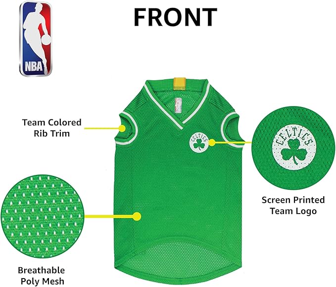 Pets First NBA BOSTON CELTICS DOG Jersey, X-Large - Tank Top Basketball Pet Jersey