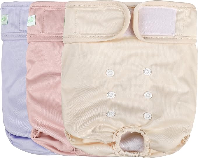 wegreeco Washable Reusable Premium Dog Diapers, Pack of 3, Small Dog Puppy & Doggy Diapers Female, Dog Period Panties Diapers Female in Heat Large
