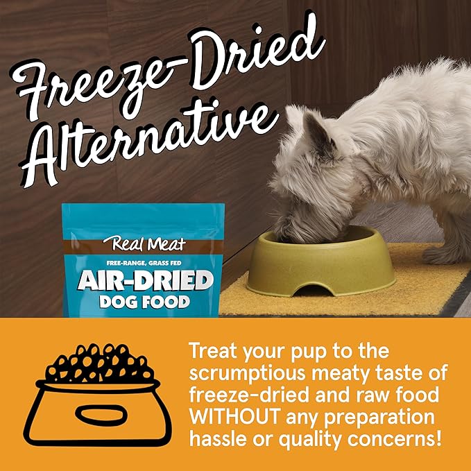 Real Meat Air Dried Dog Food w/ Real Lamb & Fish - Four 2lb Bag of Grain-Free Real Meat Dog Food Sourced from Free-Range Lamb & Ocean-Caught Fish - Digestible, All-Natural, & High-Protein Lamb & Fish