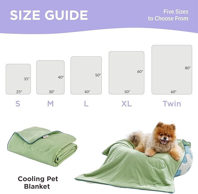 LE SURE Premium Cooling Blankets for Extra Large Dogs - Washable Dog Cooling Throw Blanket with Q-MAX>0.4，Durable Self Cooling Pet Mat for Cat, Cooling Summer Blanket for Hot Weather, Green, 50x60