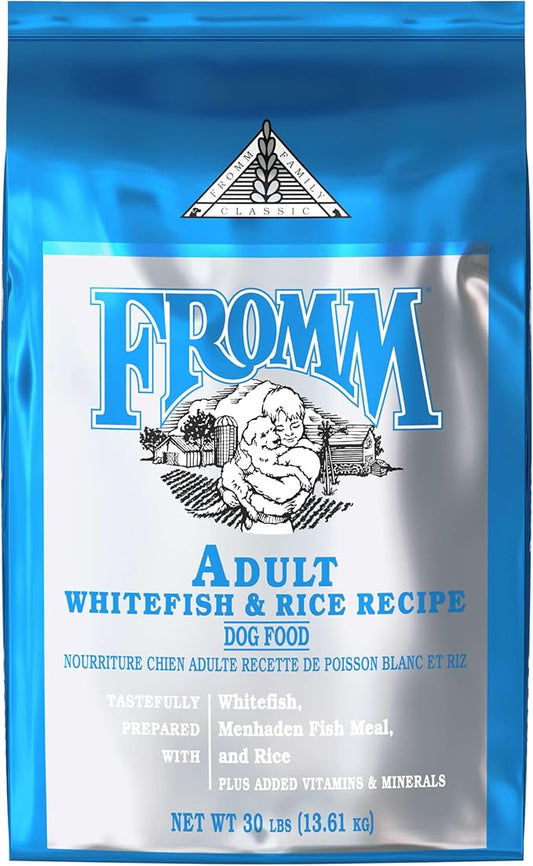 Fromm Classic Adult Whitefish & Rice Dog Food - Premium Dry Dog Food for Large, Medium, & Small Breeds - Whitefish & Rice Recipe - 30 lb