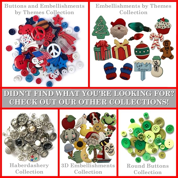 Buttons Galore and More Tiny & Micro Collection – Extensive Selection of Tiny & Micro Novelty Buttons for DIY Crafts, Scrapbooking, Sewing, Cardmaking, and Other Art & Creative Projects – 40 Pcs