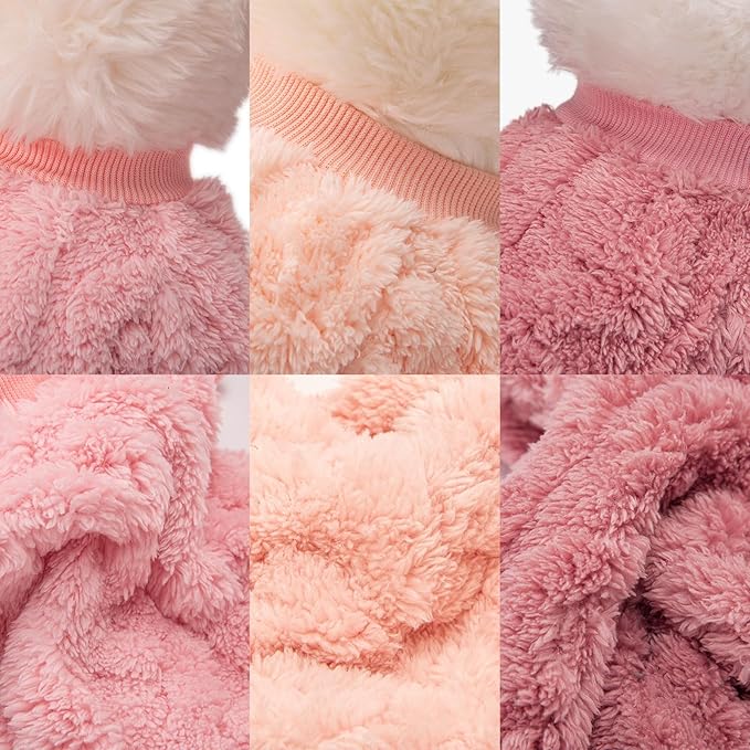 Dog Sweater, 3 Pack Dog Sweaters for Small Dogs or Cats, Girl or Boy, Warm Dog Clothes Shirt Coat for Winter Christmas (Peach, Dark Pink, Light Purple, Small)