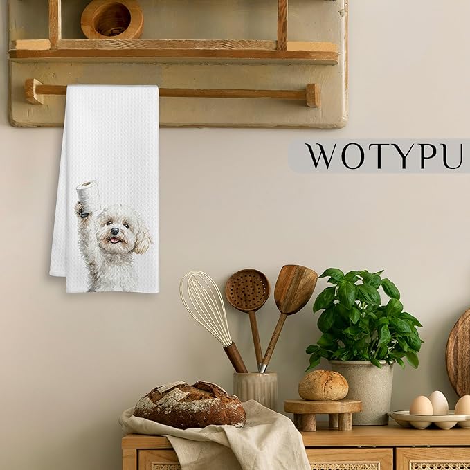 Funny Bichon Frise Gifts Bathroom Hand Towels, Bichon Frise Dog Lovers Gifts Decorative Hand Towels for Kids Guest Bathroom Washroom Half Bath, 16X24 Inch