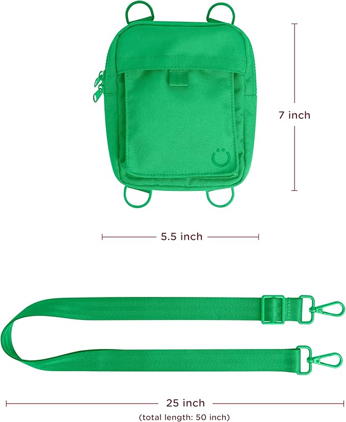 Ubbi Dog Treat Pouch for Training & Walking, 3-Way Wear Options - Crossbody, Waist, or Clip-On - with Magnetic Closure & Poop Bag Dispenser, Recycled RPET, Blue