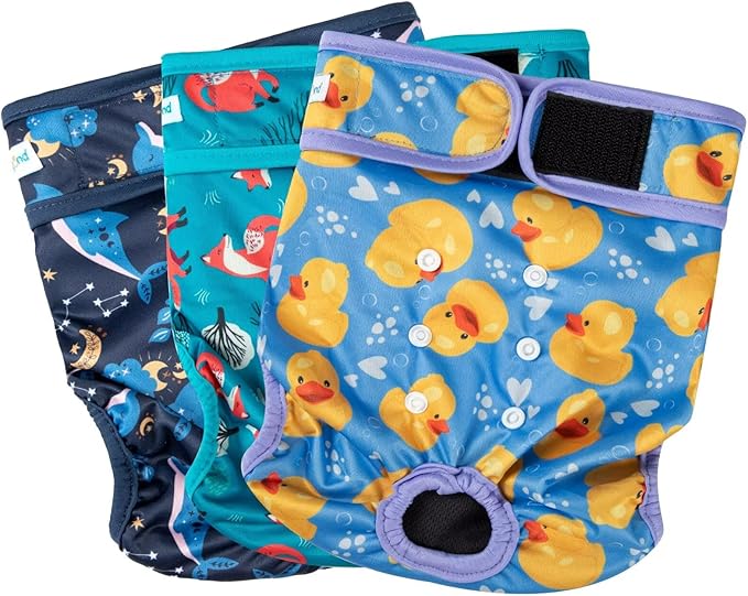 Paw Legend Washable Reusable Female Dog Period Diapers for Heat Doggie Puppy Diapers for Female Dogs (3 Pack,X-Small)