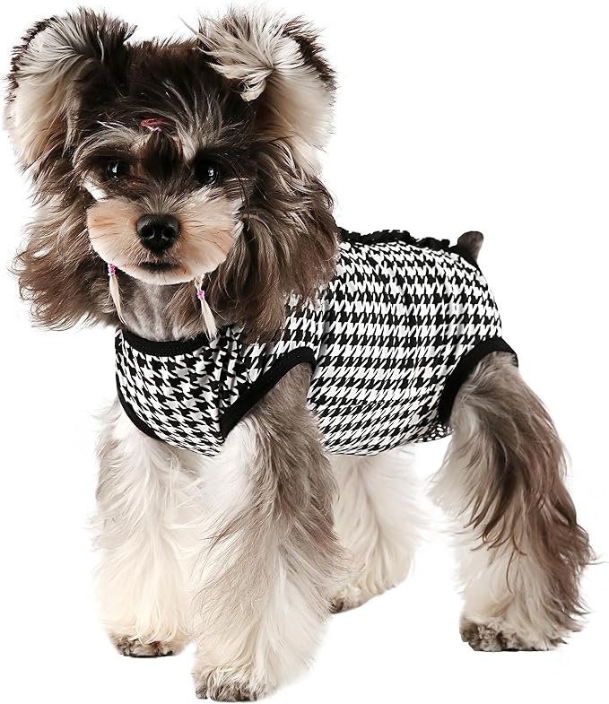 Etdane Dog Period Diapers Small Dog Period Suit Dog Sanitary Panties for Male Female Dogs Diaper Cover for Heat Plover Plaid Medium
