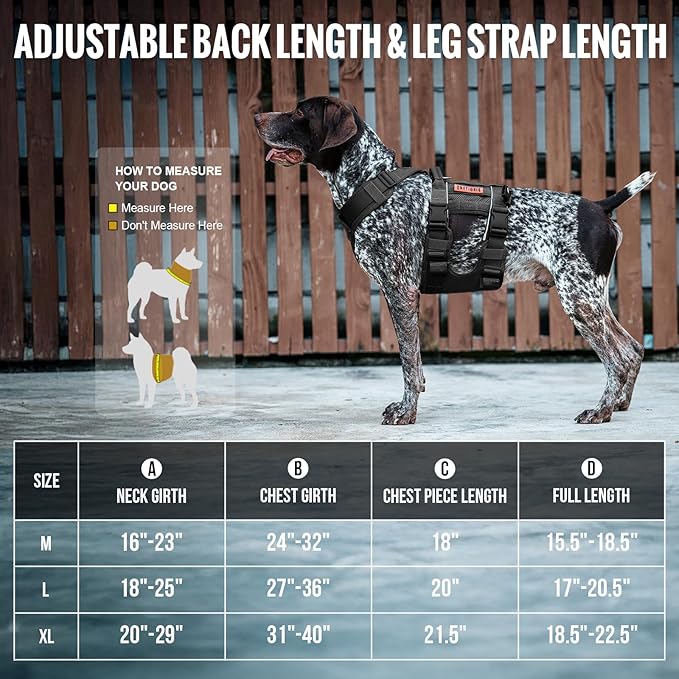 OneTigris Breathable Dog Lift Harness for Large Medium Sized Dogs, Dog Sing for Large Dogs Hind Leg Support, Dog Hip Support Brace Front Leg Vrace