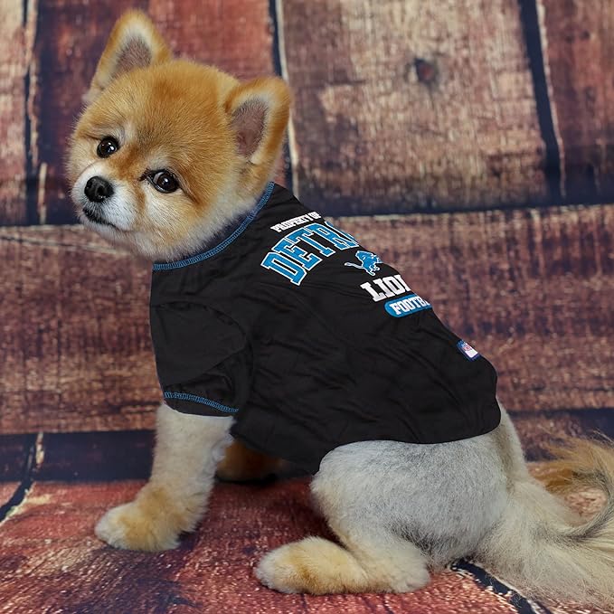 NFL Detroit Lions Dog T-Shirt for Pets, Size X-Small. Officially Licensed Pet Shirt with Team Logo, Soft Stretchable Comfort Fit Apparel for Dogs & Cats