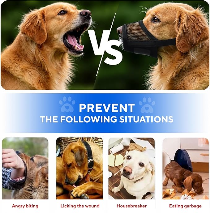 Muzzle for Small Dog - Soft Air Mesh XS Dog Muzzle for Small Dogs | Perfect for Barking and Biting Prevention | Puppy Mussels for Grooming Allows Panting & Drinking