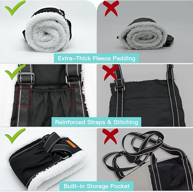 LumoLeaf Dog Lift Harness Sling for Back Legs, Adjustable Rear Leg Support & Mobility Aid, Hip Support for Senior/Disabled Dogs, Soft Fleece Lining, Padded Handles, for CCL/ACL Surgery (Black, Medium)