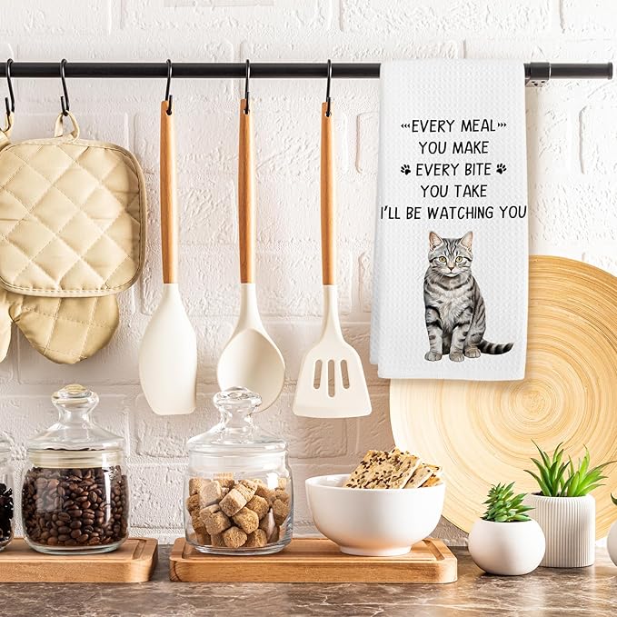 American Shorthair Gifts Cat Kitchen Towels, Gifts for American Shorthair Lovers Hand Towel, Every Meal You Make Decorative Tea Dish Towels for Kitchen, Funny Cat Kitchens Decor, 16x24in