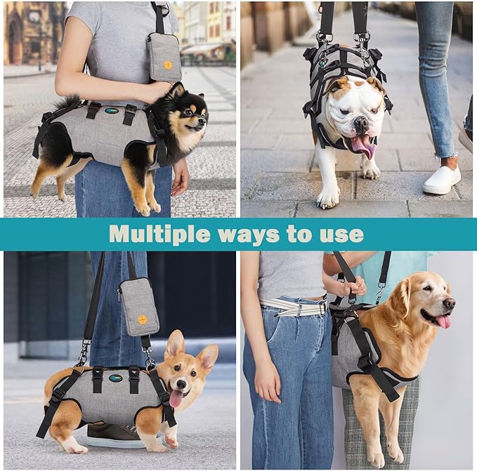 Ownpets Dog Sling Harness, Outdoor Sling Bag for Spine Protection, Whole Body Support, Support Vest to Assist Aged Dogs, Outdoor, XS