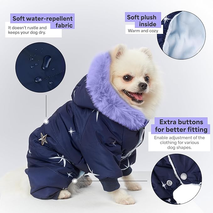 Waterproof Full Body Winter Jacket, Snow Snowsuit, Perfect for Cold Weather (L: Chest 16.93'', Length 12.6'')
