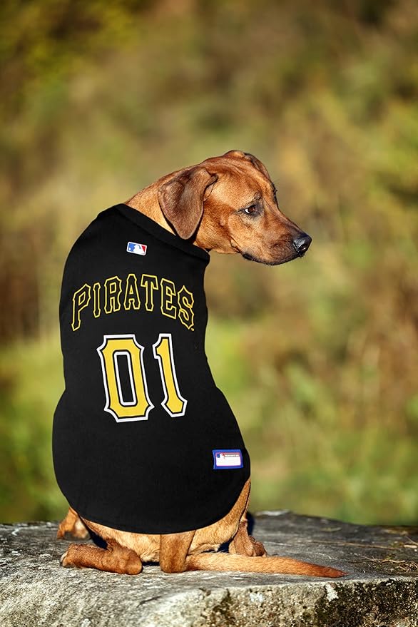Official MLB Pittsburgh Pirates Pet Jersey for Dogs & Cats, Size Small - Stylish Baseball Jersey for Your Furry Fan- Show Off Team Spirit with The Perfect Fan Apparel Gear for Pet, Dog & Cat