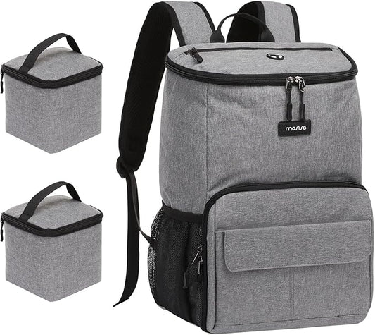 MOSISO Dog Travel Bag Backpack, Airline Approved Pet Accessories Organizer Daypack, Multi-Pockets Pet Supplies Storage Backpack with 2 Dog Food Baskets for Traveling Weekend Away, Grey