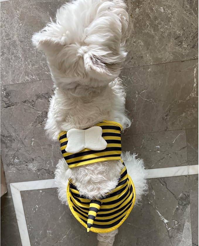 Funny Doggie Swimwear Bikini Summer Dog Clothes Beach Swimsuit Puppy Bathing Suit Puppy Vest Cooling Dog Shirts for Small Dogs, Cat Apparel (Medium, Yellow Bee)