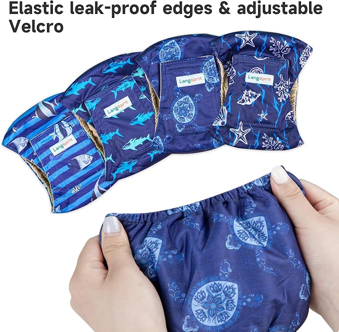Male Dogs Diapers Belly Bands(4Pack), Washable Reusable Male Boy Doggy Wraps Panties for Doggie Puppy Pooping Potty Training Incontinence Marking Pañal para Perro X-Large
