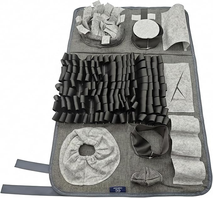 Snuffle Mat for Dogs, M Size Grey Interactive Dog Sniffing Pad, Non-Slip Puzzle Toy for Small Medium Breeds, Washable Foraging Mat for Boredom Anxiety Relief