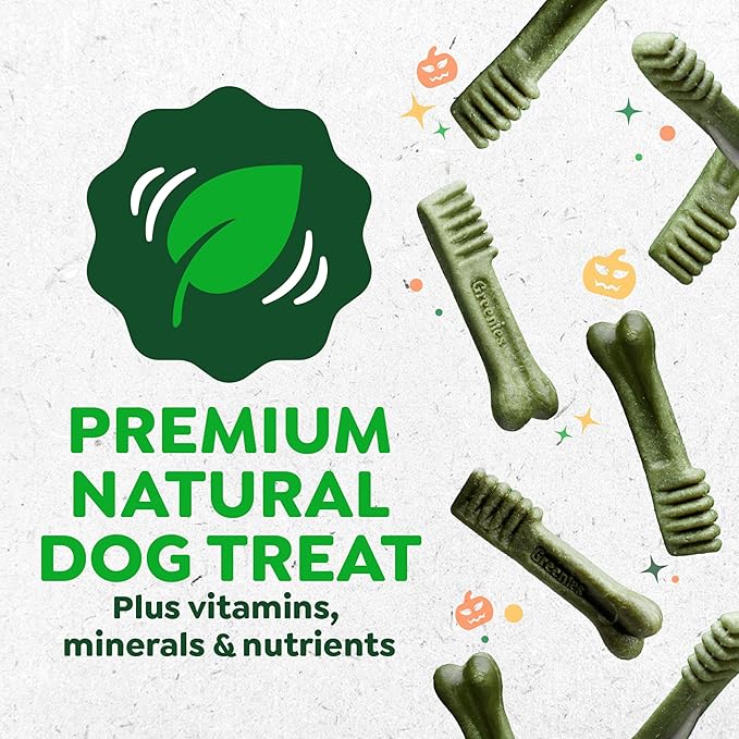 Greenies Veterinarian-Recommended, Limited-Edition Natural Dental Dog Treats Regular Size, Pumpkin Spice Flavor, 12 oz. Pack, 12 Count
