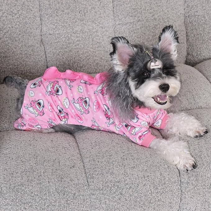CuteBone Dinosaur Costume Dog Pajamas, Stretchy Spandex Crystal Velvet Sleepwear Coat for Small Dogs, Soft & Warm Pet Outfit Clothes for Cold Weather, Cozy Pullover Design COSP09M