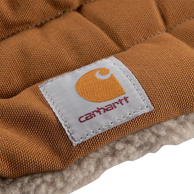 Carhartt Durable Firm Duck Sherpa Top Dog Napper Pad, Washable Duck Canvas Pads for Dogs, Sherpa Top Napper Pad (Carhartt Brown), Large