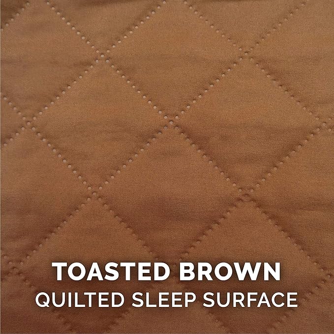 Furhaven Memory Foam Dog Bed for Medium/Small Dogs w/ Removable Bolsters & Washable Cover, For Dogs Up to 35 lbs - Quilted Sofa - Toasted Brown, Medium