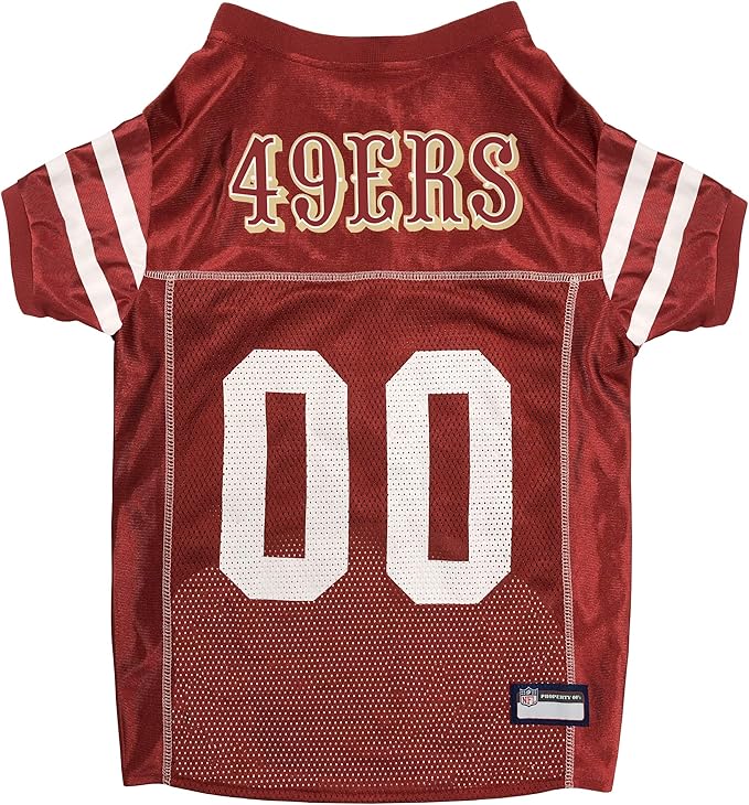 Pets First NFL San Francisco 49ers Dog Jersey, Size 3X-Large, Football Shirt Costume for Pet, Dog Sports T-Shirt, NFL Team Clothing for Cats, Licensed Pet Apparel Available in 7 Sizes and 32 Teams