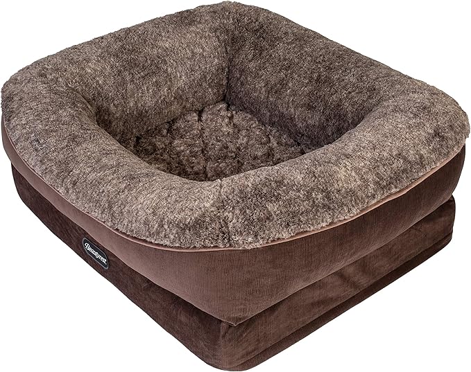 Beautyrest Ultra Plush Cuddler Dog Bed (Medium, Brown)