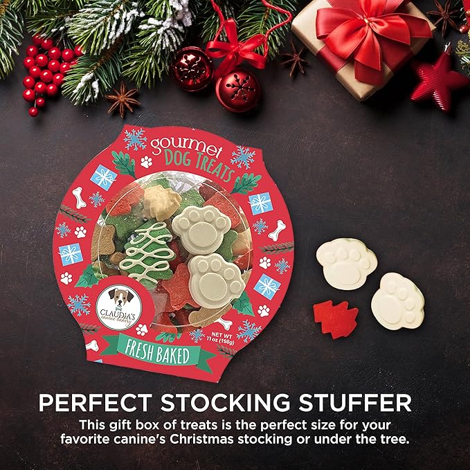 Santa Paws Classic Gourmet Dog Cookies - Vanilla Flavored Christmas Treats for All Breeds and Sizes