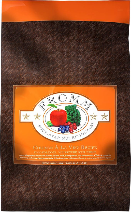 Fromm Four-Star Nutritionals Chicken A La Veg Dog Food - Premium Dry Dog Food - Chicken Recipe - 26 lb