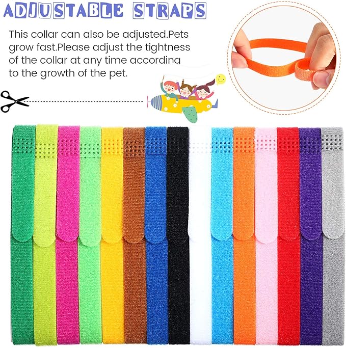 Weewooday 45 Pieces Puppy Whelping Collars Newborn Double-Sided Puppy ID Collars Soft Adjustable Identification Bands 3 Sizes for Newborn Pet Dog Kittens, 15 Colors