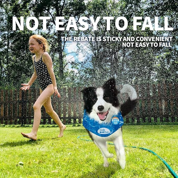ALL FOR PAWS Dog Cooling Bandana, Cooling Bandanas for Large Dogs, Ice Dog Bandanas, Cooling Neck Wraps for Dogs, Chill Out Blue Neck Cooler (L)