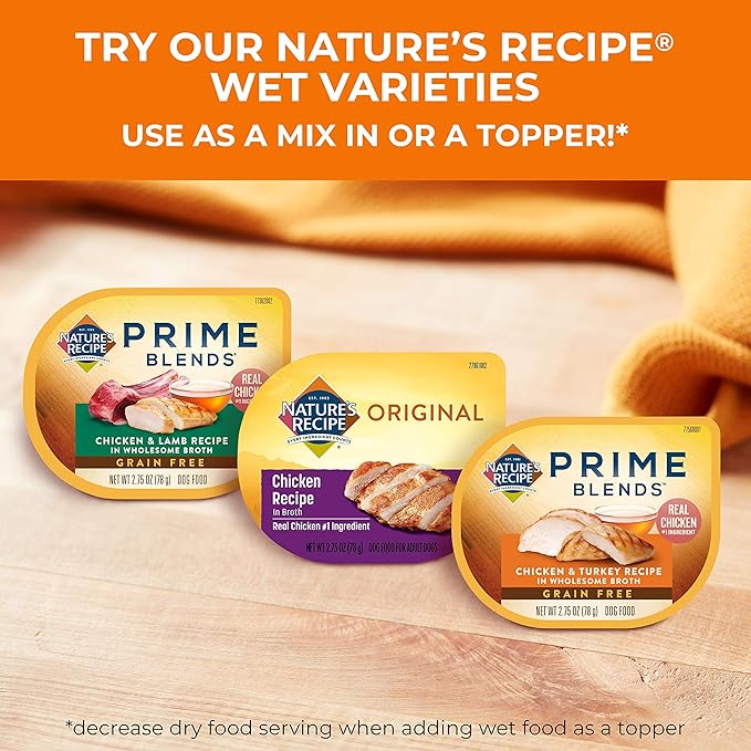 Nature's Recipe Grain Free Dry Dog Food, Chicken, Sweet Potato & Pumpkin Recipe, 12 lb. Bag