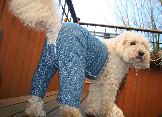Original Dog Pants, E-Collar Alternative, Dog Diaper, Dog Pajamas, Medium Dog, Blue