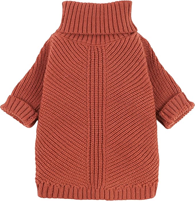 Fitwarm Thermal Knitted Dog Sweater Doggy Winter Coat Pet Clothes Doggie Turtleneck Jacket Puppy Outfits Cat Sweatsuit Red XX-Large
