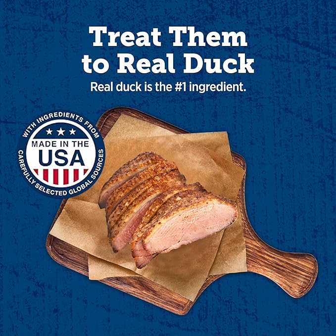 Blue Buffalo True Chews Premium Jerky Cuts Dog Treats, Made in the USA with Natural Ingredients, Duck, 12-oz Bag
