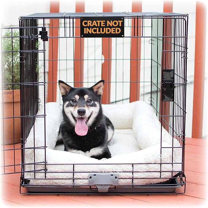 K&H Pet Products Ultra Plush Deluxe Bolster Dog Crate Pad, Dog Bed for Large Crates, Kennels, and Cages, Soft Indoor Portable Machine Washable Pet Mat - Fleece Large