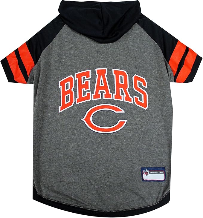 Pets First Chicago Bears Hoodie for Dogs & Cats. NFL Football Licensed Dog Hoody Tee Shirt, Small. Sports Hoody T-Shirt for Pets. Licensed Sporty Dog Shirt (CHI-4044-SM)